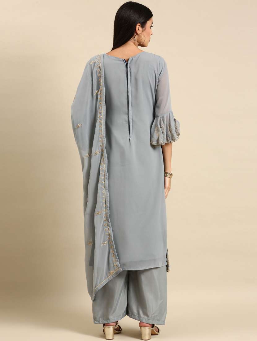 embroidered unstitched suit set - 19220990 - Standard Image - 2