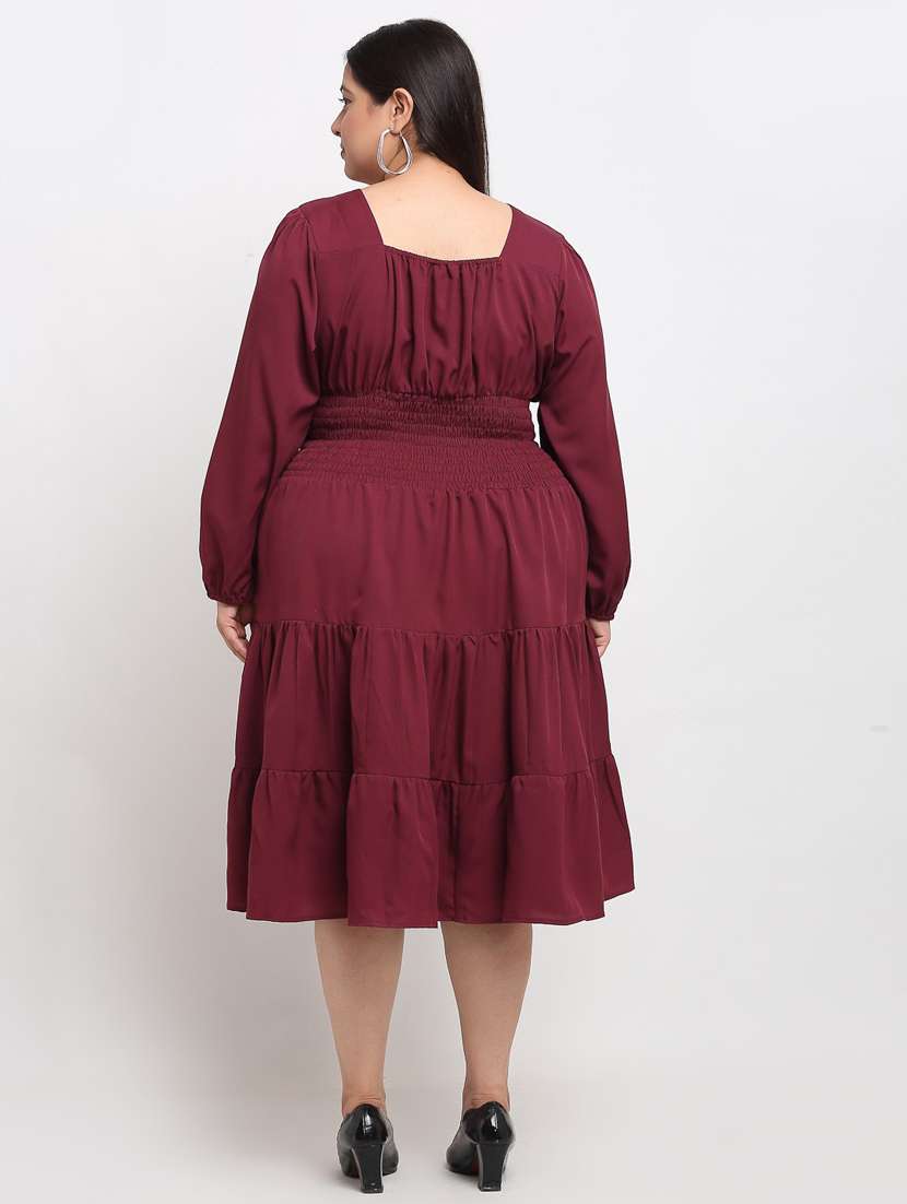 women's tiered dress solid dress - 19221270 -  Standard Image - 2