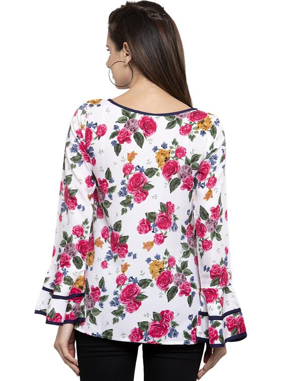 women's straight round neck top - 19221317 - Standard Image - 2