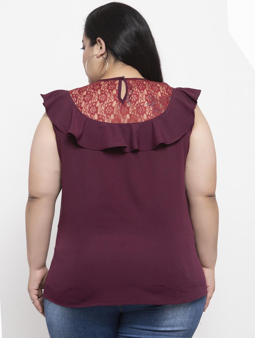 women's straight round neck top - 19221547 - Standard Image - 2