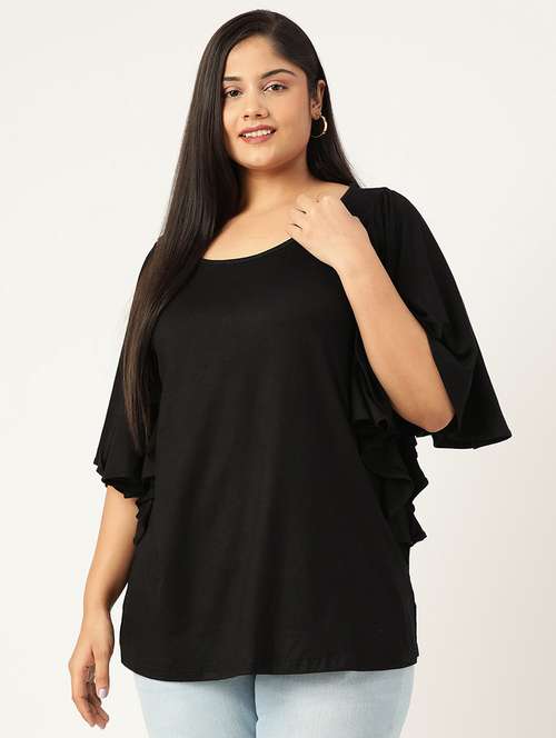 women's straight round neck top - 19223345 - Standard Image - 0