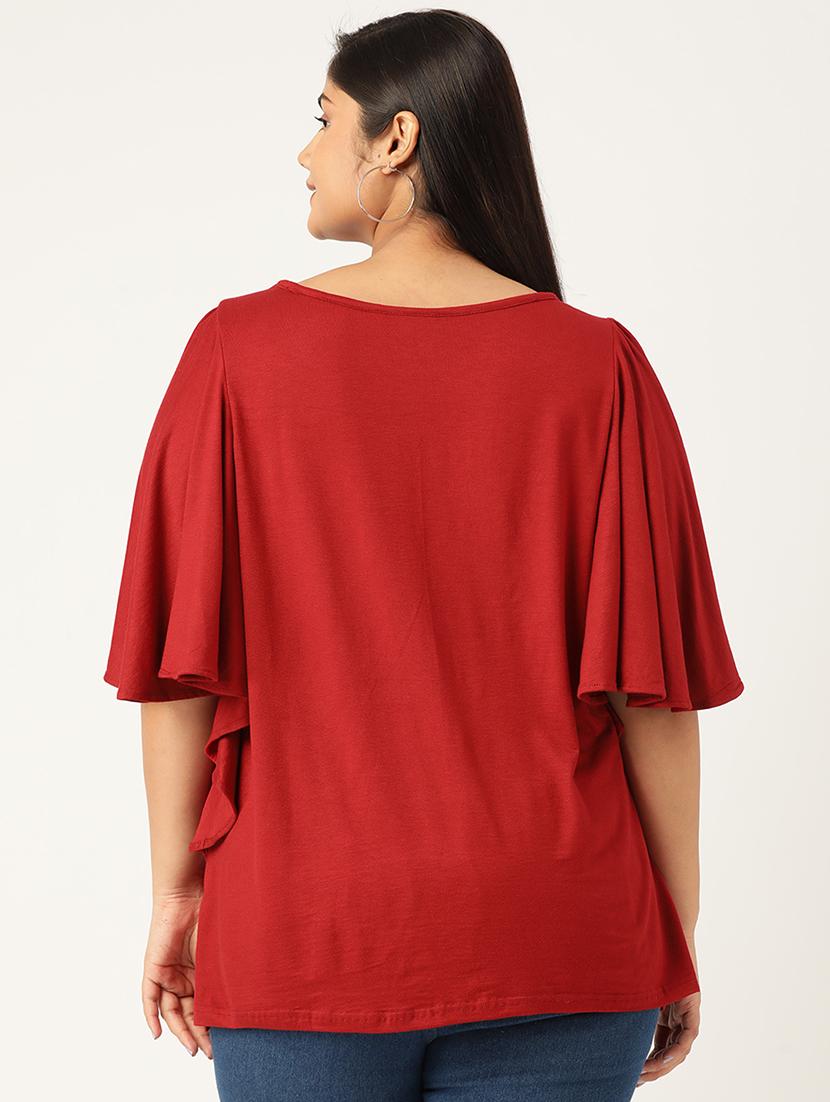 women's straight round neck top - 19223346 - Standard Image - 2