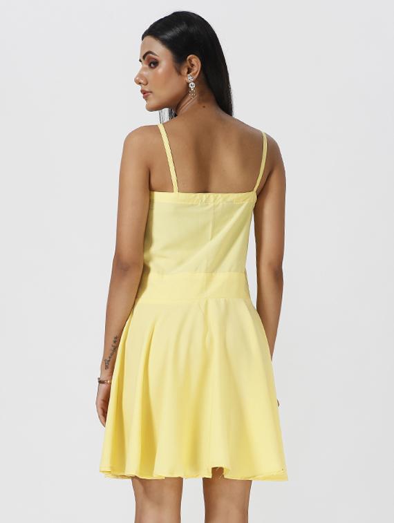 women's fit & flare solid dress - 19223528 - Standard Image - 2