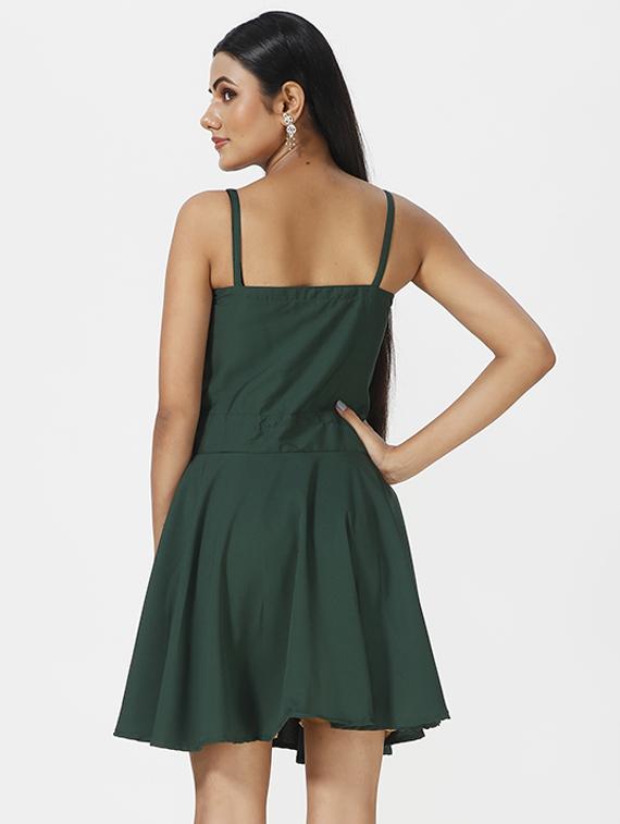 women's fit & flare solid dress - 19223529 - Standard Image - 2