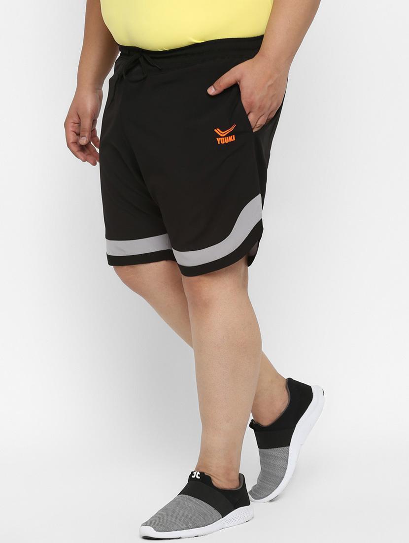 black mid rise color block shorts - 19223712 - Standard Image - 2
