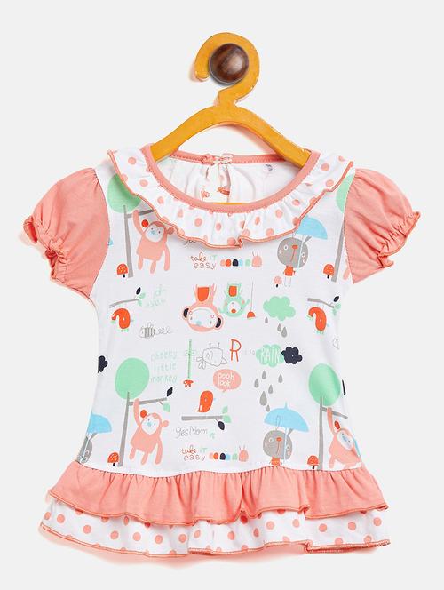 girls round neck printed frock - 19224111 - Standard Image - 0