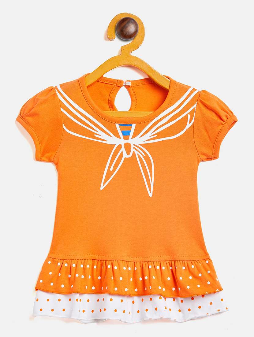 girls round neck printed frock - 19224117 - Zoom Image - 0