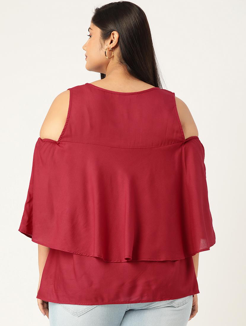 women's ruffle v neck top - 19225012 - Standard Image - 2