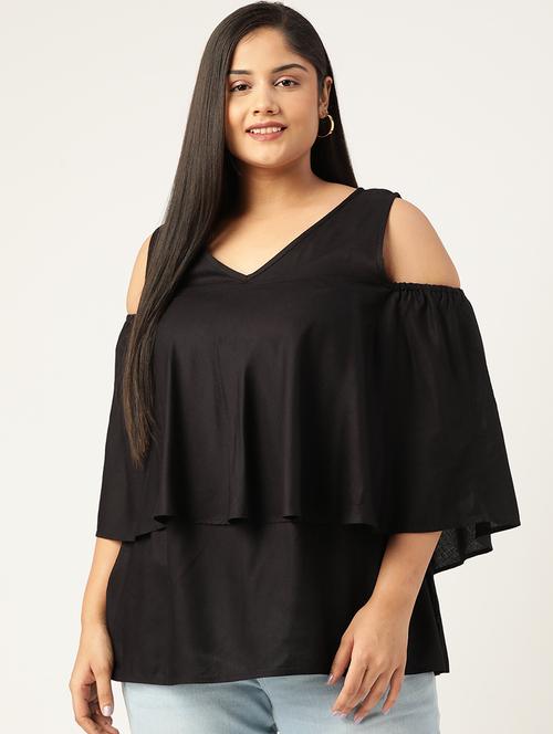 women's layered v neck top - 19225013 - Standard Image - 0