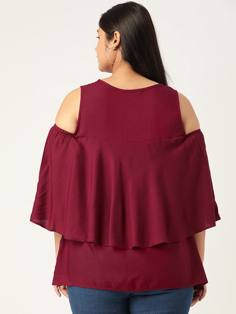 women's ruffle v neck top - 19225016 - Standard Image - 2