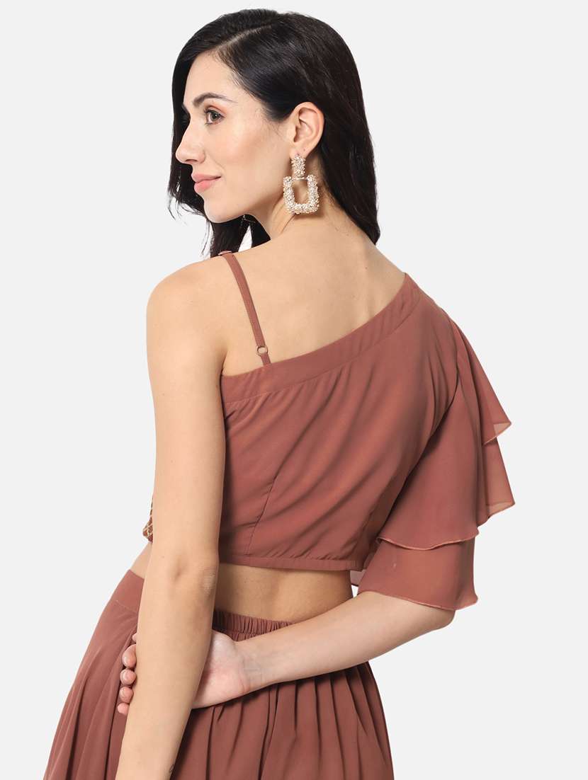 women's crop asymmetric neck top - 19225209 -  Standard Image - 2