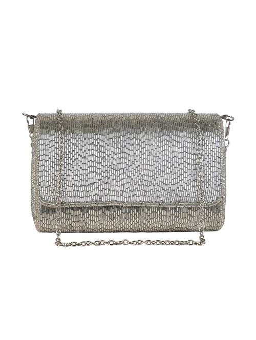 silver silk regular clutch - 19225424 -  Standard Image - 0