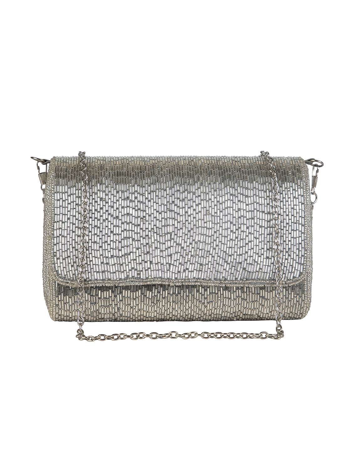 silver silk regular clutch