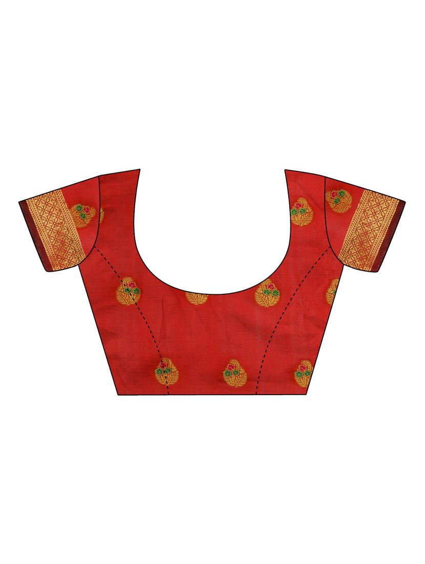 self design banarasi saree with blouse - 19226111 - Standard Image - 2