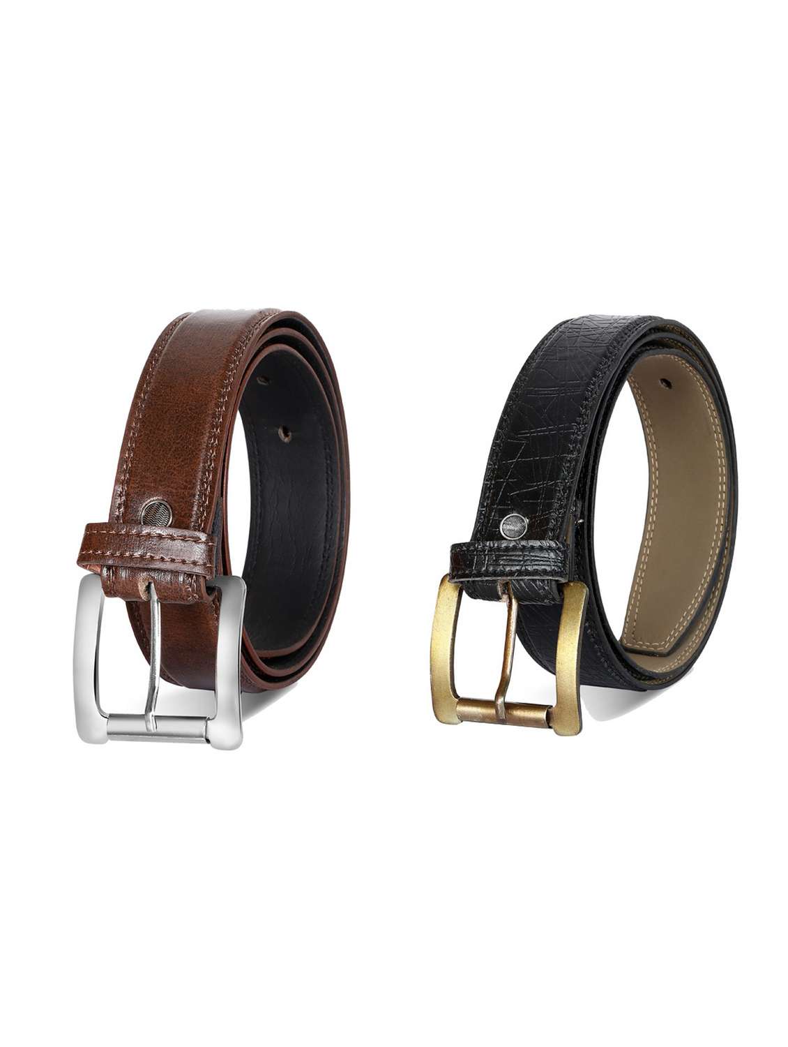 pack of 2 leatherette belt