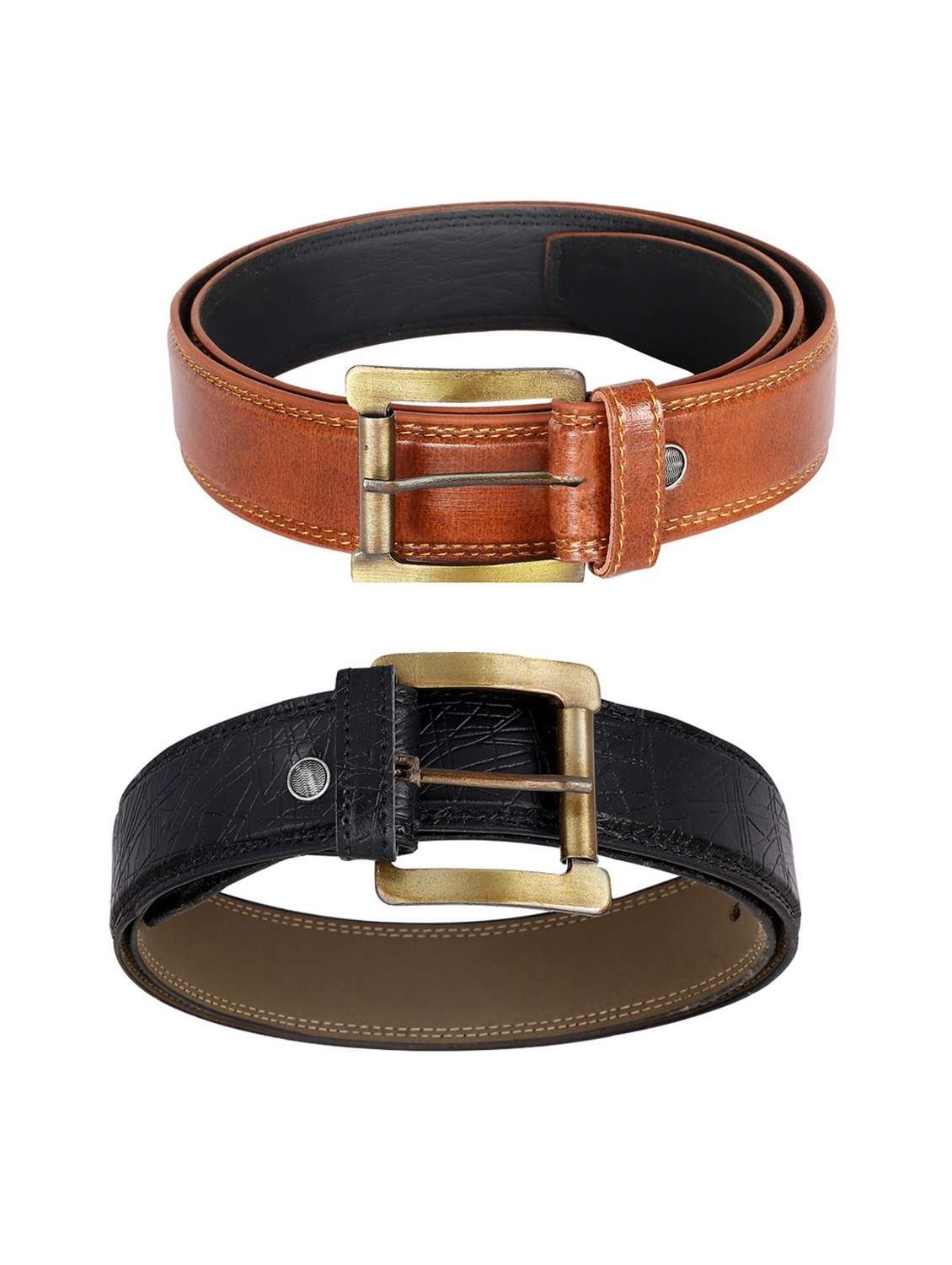 pack of 2 leatherette belt - 19226778 - Standard Image - 2