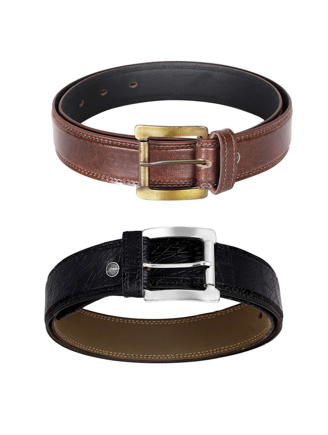 pack of 2 leatherette belt - 19226878 - Standard Image - 2