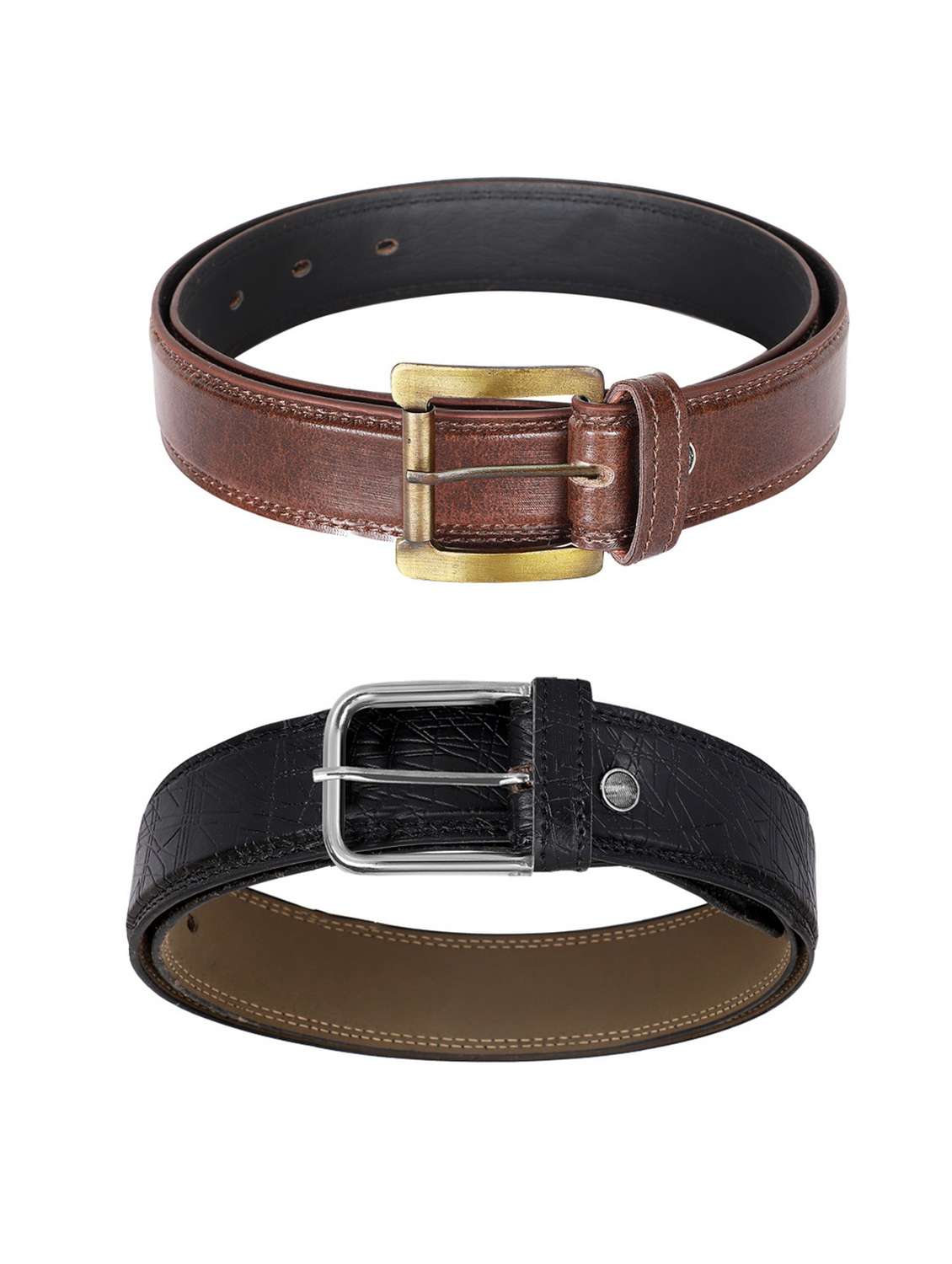pack of 2 leatherette belt - 19227087 - Standard Image - 2