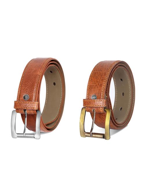 combo pack of brown leatherette belts - 19228021 -  Standard Image - 0