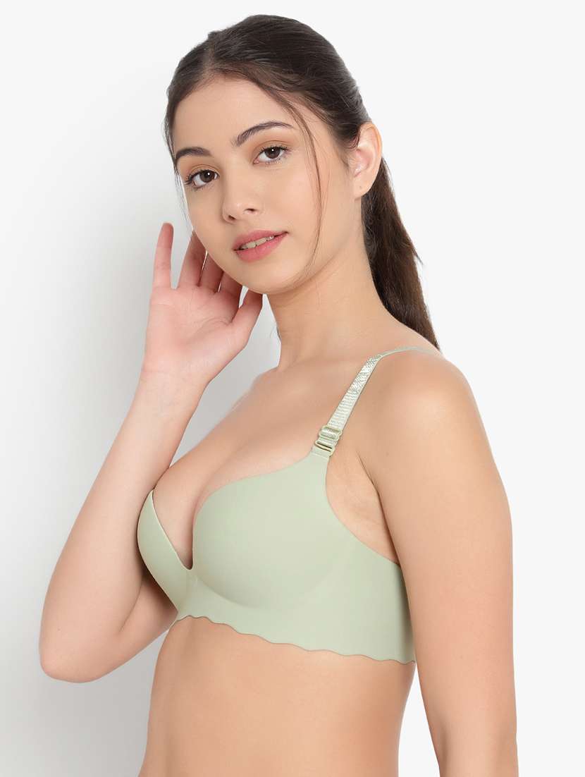 green nylon plunge bra - 19232585 - Standard Image - 2