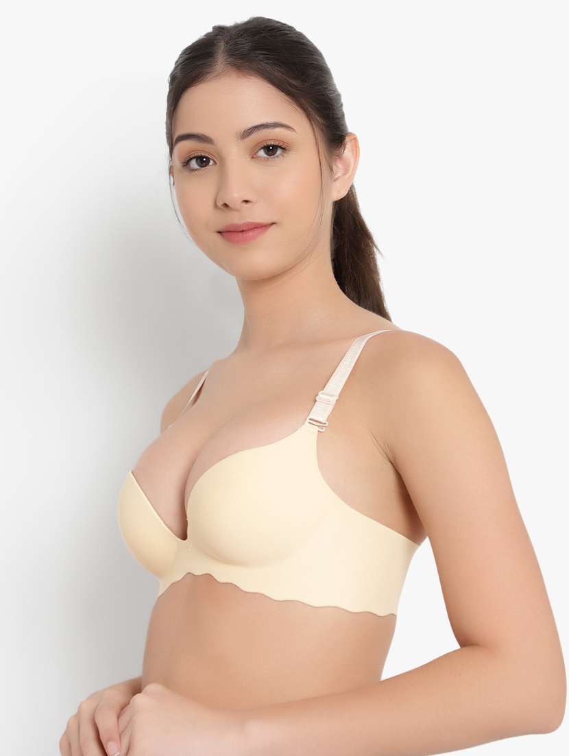 beige nylon plunge bra - 19232586 - Standard Image - 2
