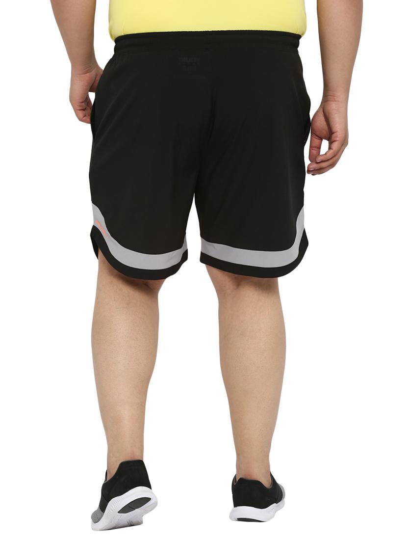 black mid rise color block shorts - 19233004 - Standard Image - 2