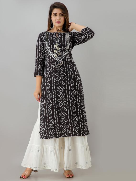 printed kurta sharara set