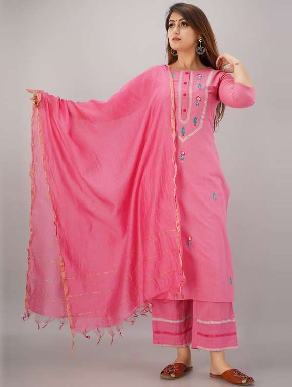 embroidered kurta palazzo set