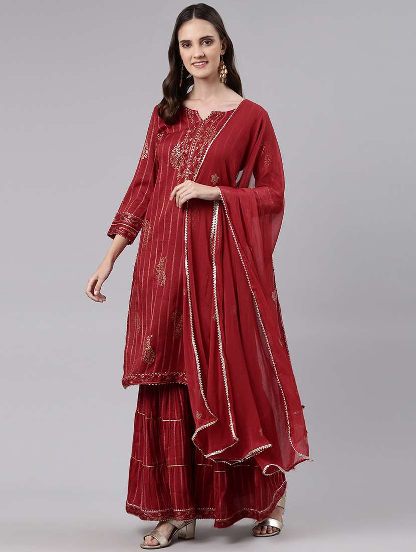 printed kurta sharara set - 19257401 - Standard Image - 2