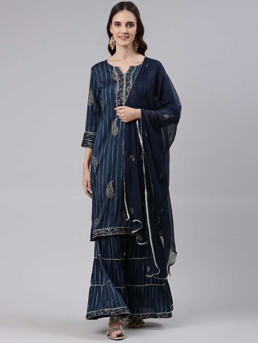 printed kurta sharara set