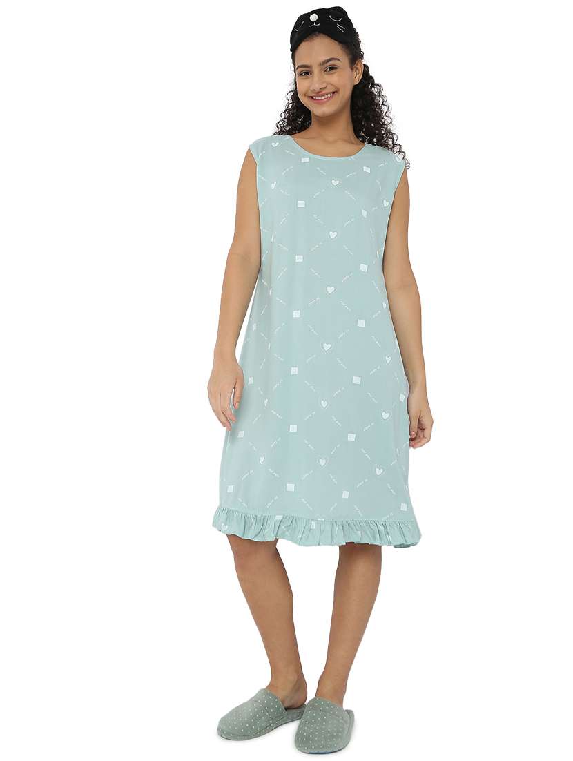 printed cotton night dress
