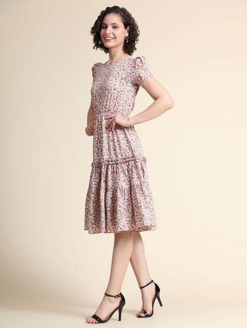 women's tiered dress printed dress - 19257618 -  Standard Image - 0