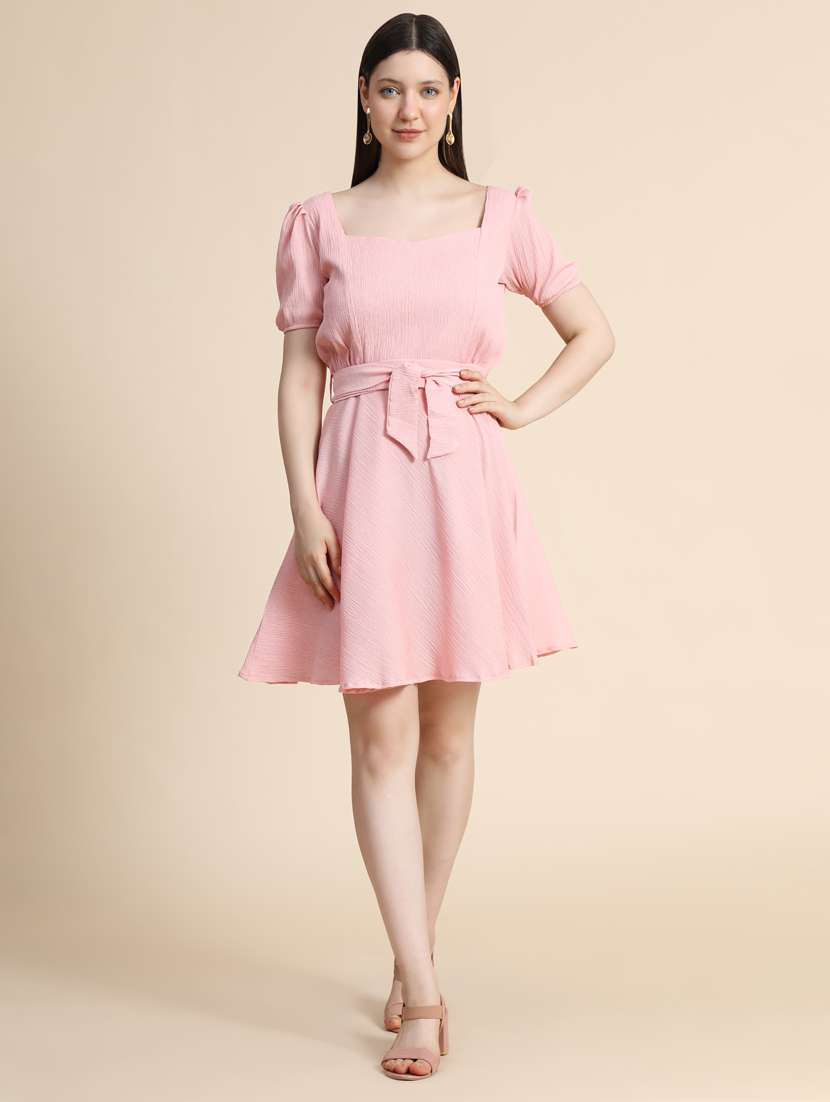 women's fit & flare solid dress