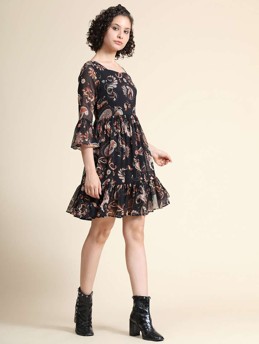 women's tiered dress paisley dress - 19257642 - Standard Image - 2