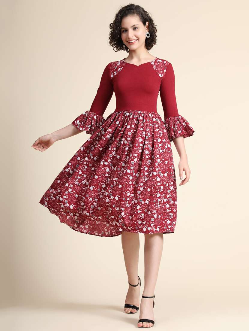 women's fit & flare floral dress