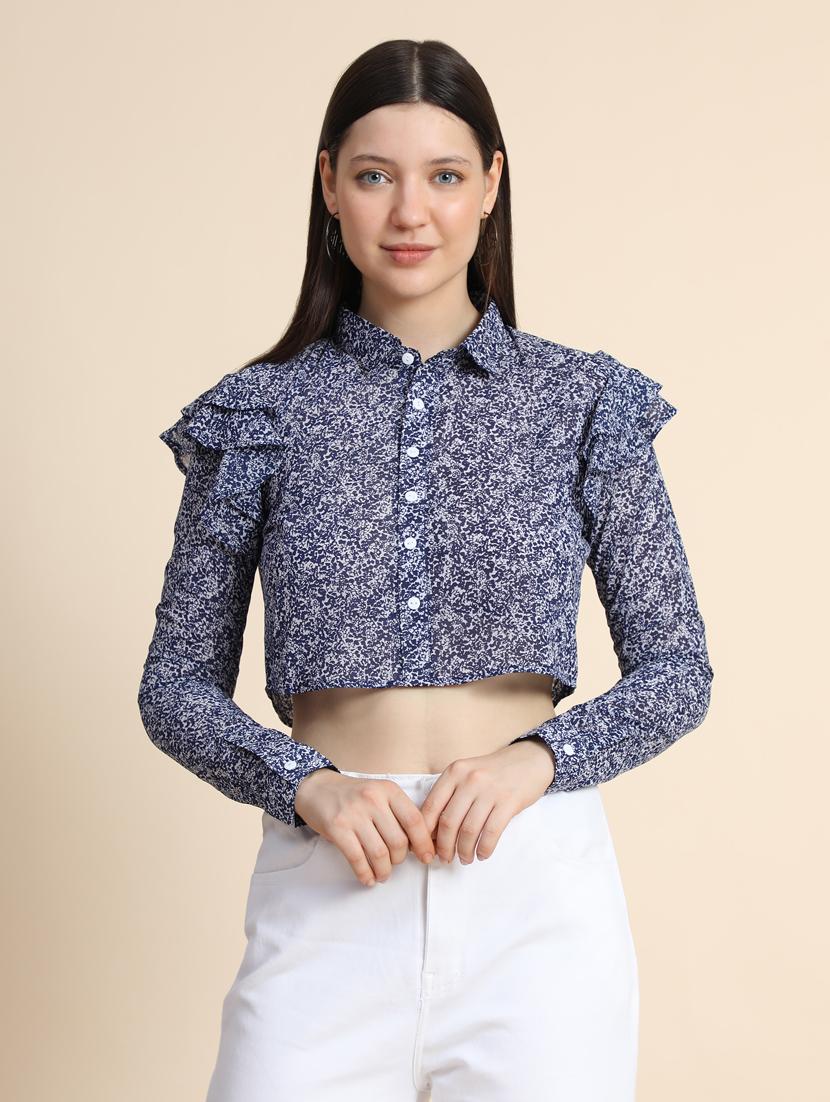 women blue floral printed top - 19257692 -  Zoom Image - 0