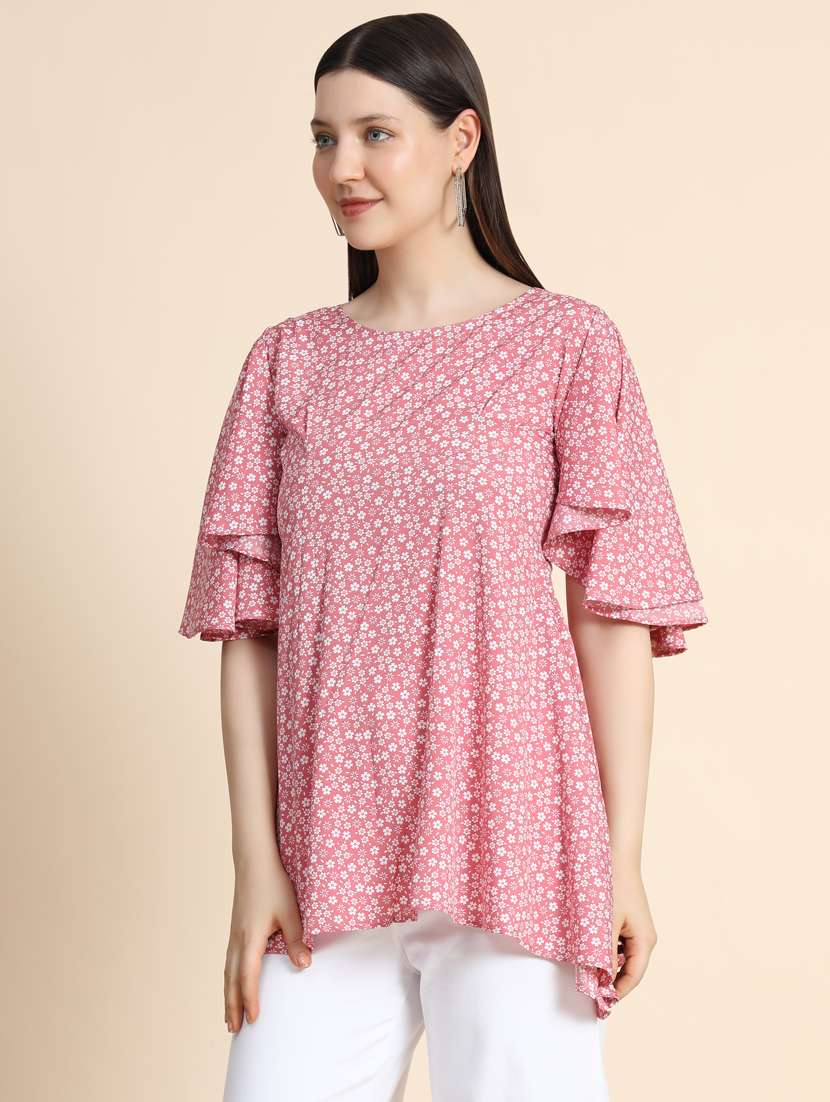 women's high-low round neck top - 19257693 -  Standard Image - 2