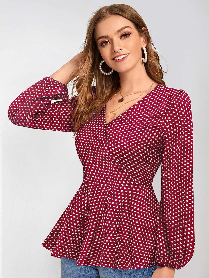 women's wrap v neck top - 19257709 - Standard Image - 2