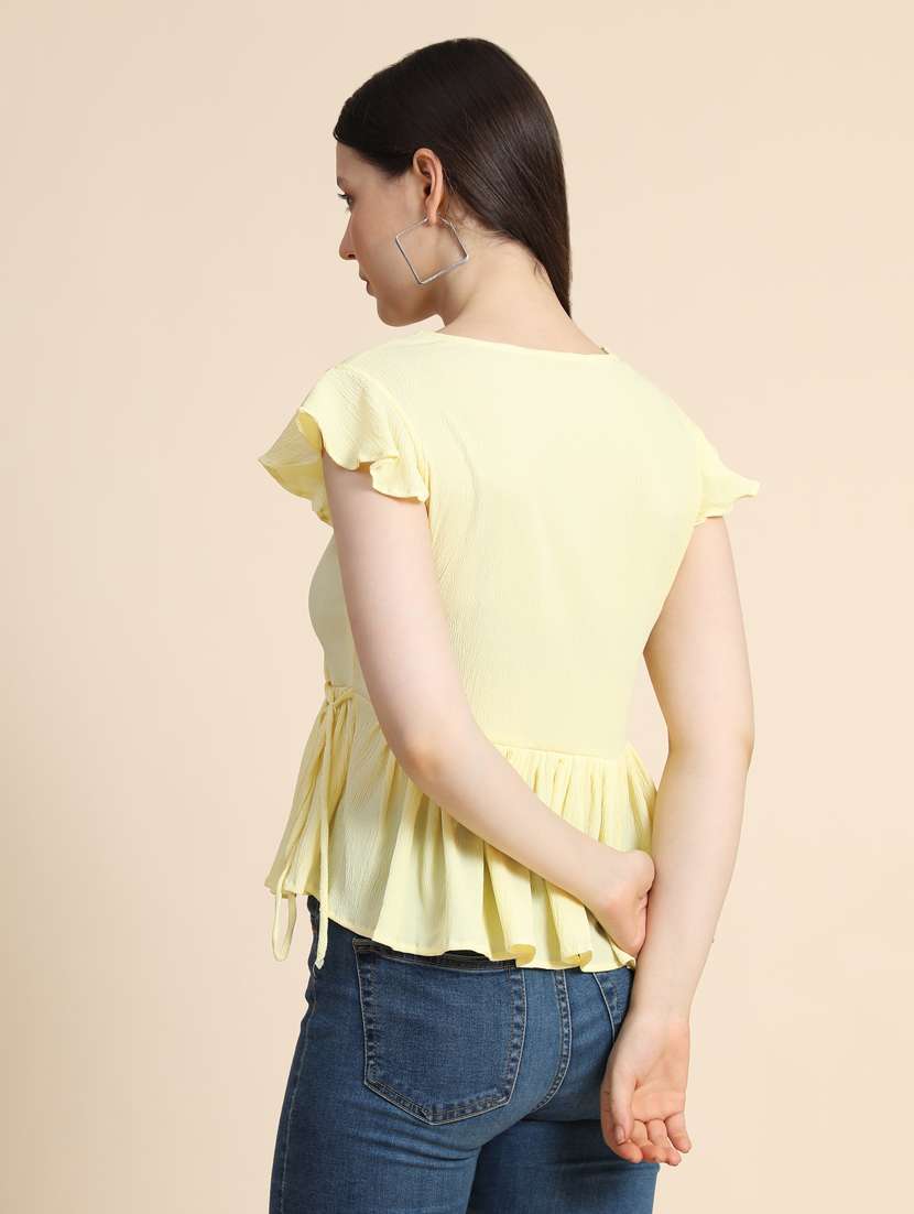 women's peplum overlap neck top - 19257714 -  Standard Image - 2