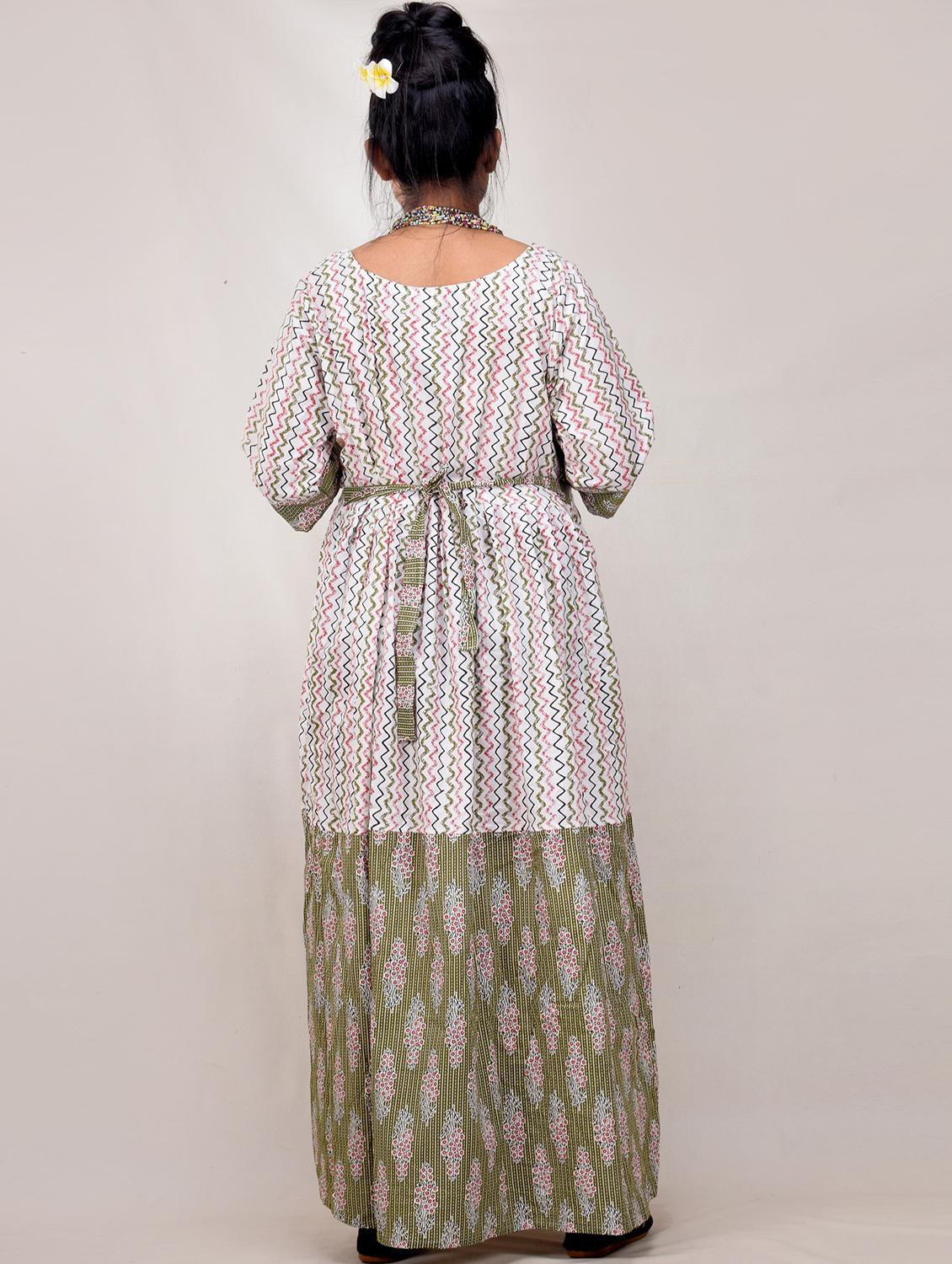 green printed a-line maternity gown - 19258084 - Standard Image - 2