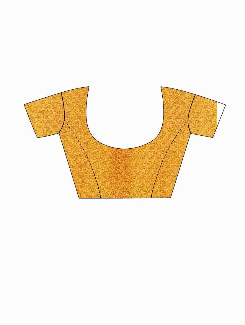 women's floral mustard colored saree with blouse - 19261286 - Standard Image - 2
