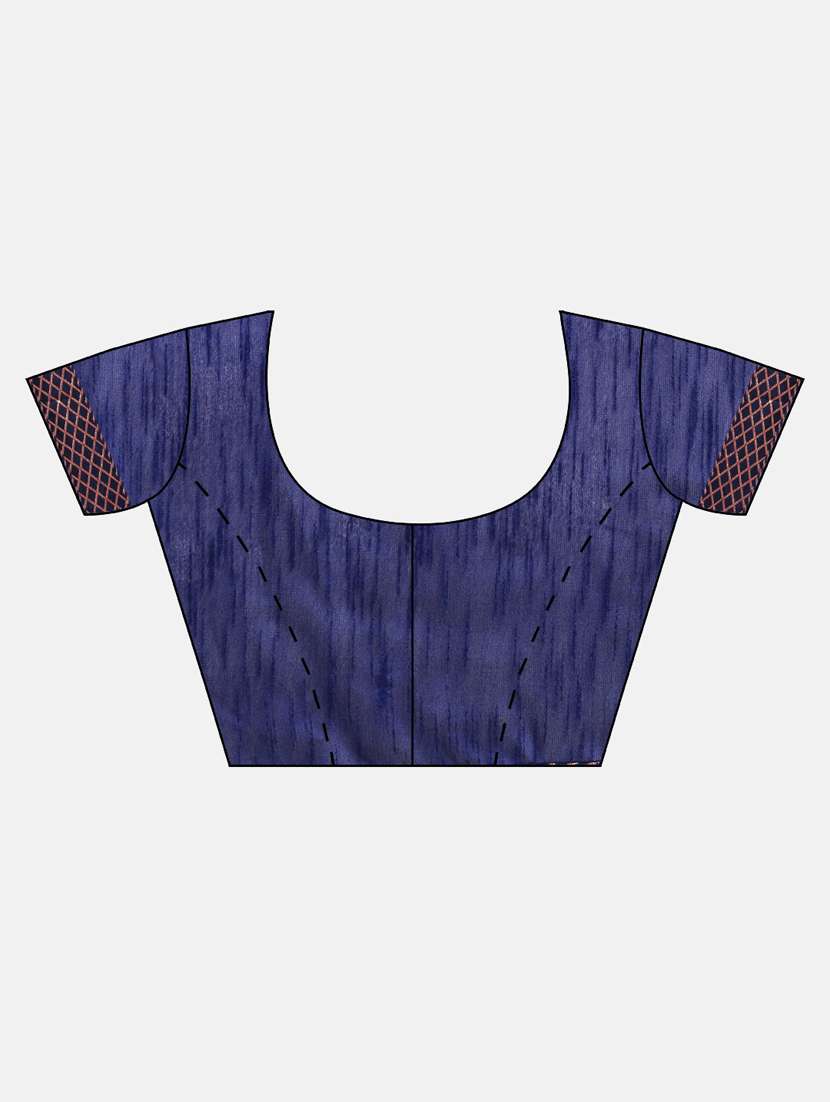 women's bordered navy blue colored saree - 19261956 -  Standard Image - 2