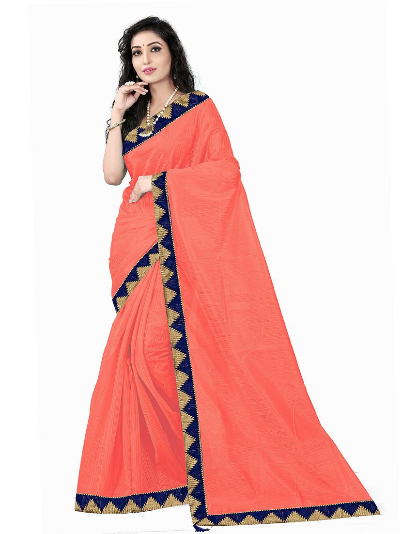 contrast bordered woven saree set with blouse - 19262157 - Standard Image - 2