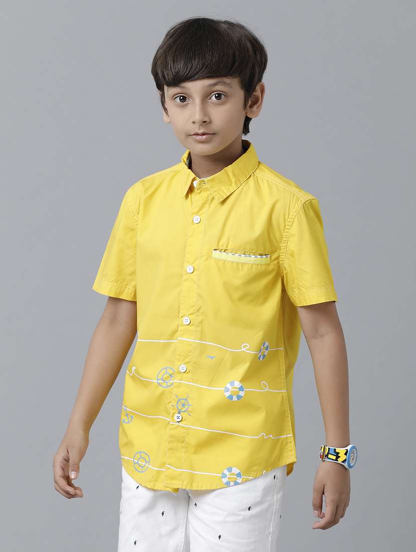 yellow printed shirt - 19263371 -  Standard Image - 2