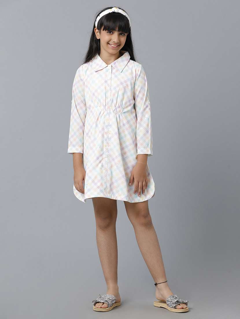 girls collared long sleeves frock