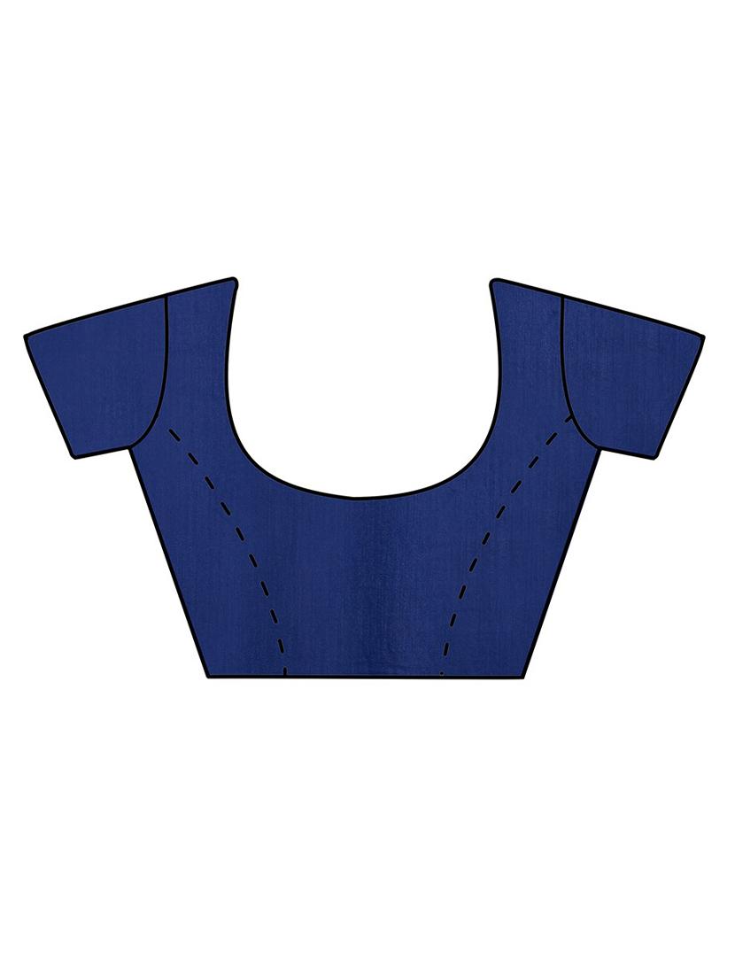 blue solid saree with blouse - 19263807 - Standard Image - 2