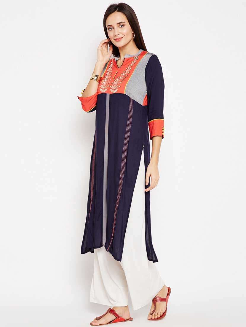 women's straight kurta - 19264397 - Standard Image - 2