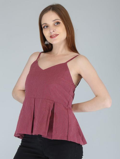 women's peplum shoulder strap top - 19264813 -  Standard Image - 0