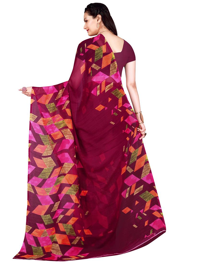 women's printed pink colored saree with blouse - 19264873 - Standard Image - 2