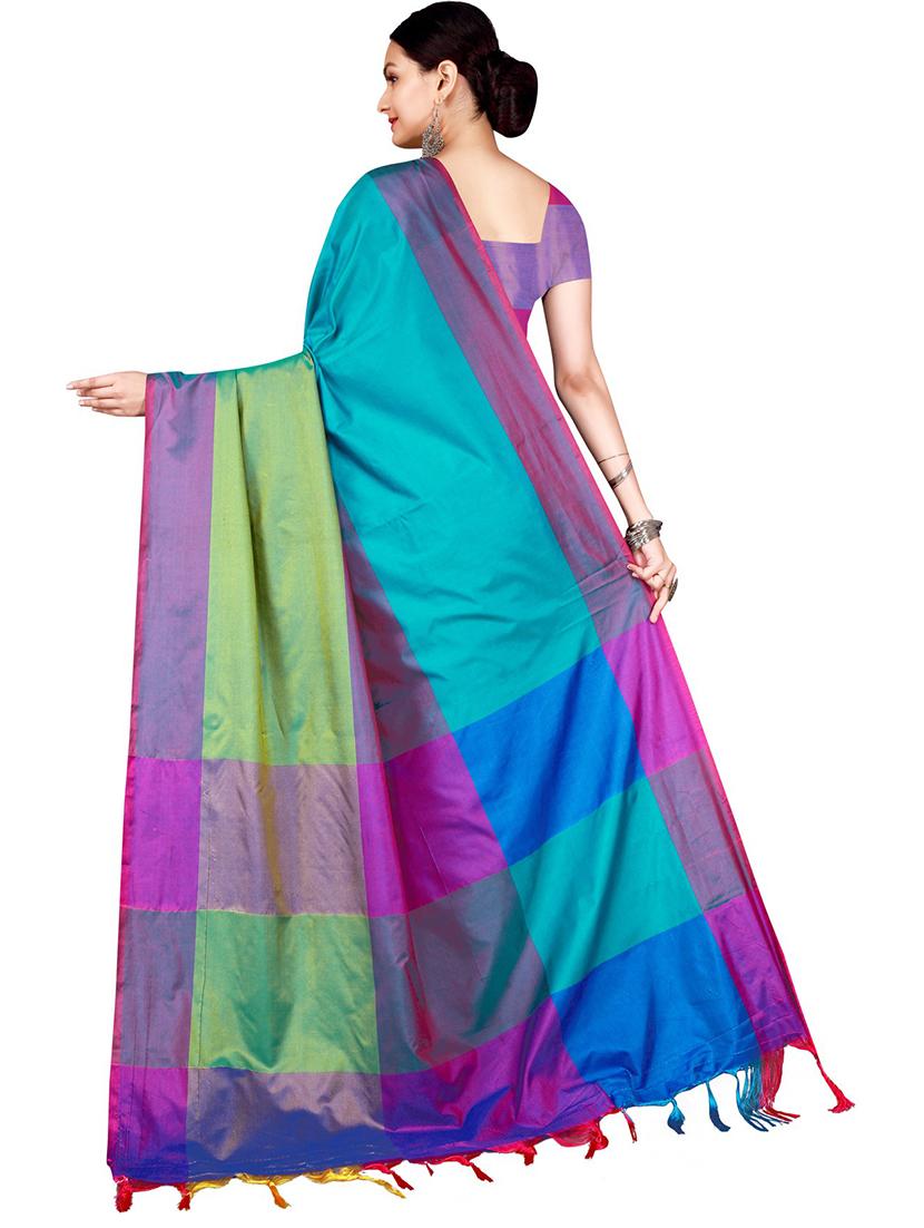 check multi color printed saree with blouse - 19265051 - Standard Image - 2